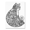 Trademark Fine Art Oxana Ziaka 'Christmas Cat: LINE ART' Canvas Art, 24x32 ALI11622-C2432GG